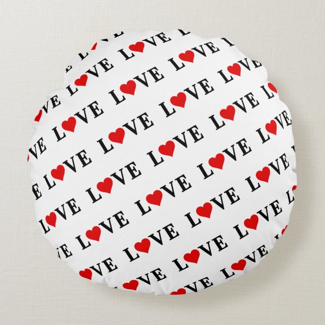 Almofada Redonda AMOR Elegante Minimalista Simples (Frente)