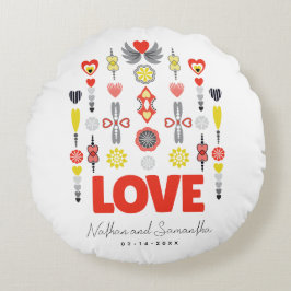 Almofada Redonda AMOR Fofa Minimalista Aniversário