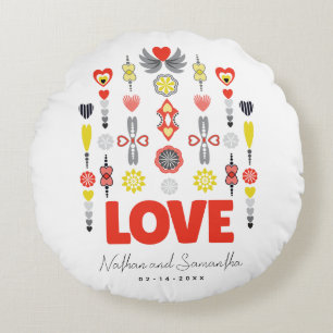 Almofada Redonda AMOR Fofa Minimalista Aniversário