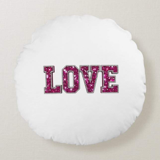 Almofada Redonda Amor Glitter (Frente)