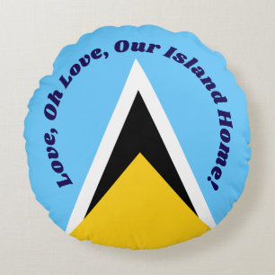 Almofada Redonda Amor Oh Amor Santo Lucia Anhim Blue Typografia