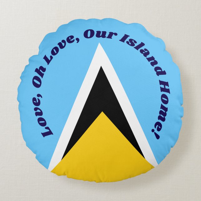 Almofada Redonda Amor Oh Amor | Santo Lucia Anhim Blue Typografia (Frente)