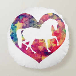 Almofada Redonda Amor por Cavalos