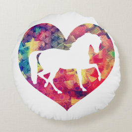 Almofada Redonda Amor por Cavalos