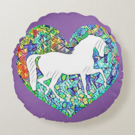Almofada Redonda Amor por Cavalos