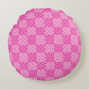 Almofada Redonda Amor verificado em magenta e branco