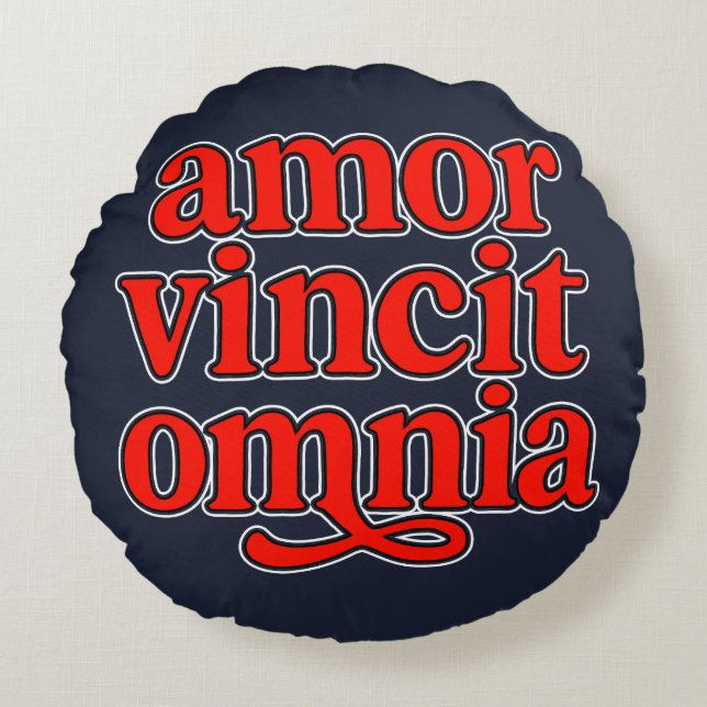 Almofada Redonda Amor vincit omnia (Frente)