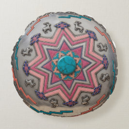 Almofada Redonda Amulett-Kissen „Hüter der Steppe“