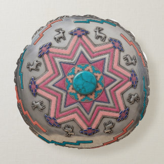 Almofada Redonda Amulett-Kissen „Hüter der Steppe“