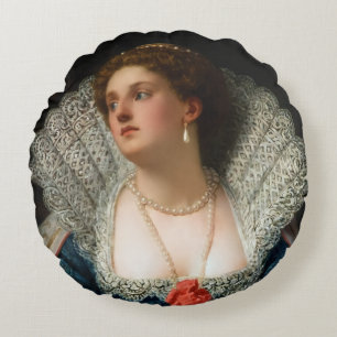 Almofada Redonda Amy Robsart por William Frederick Yeames