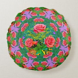 Almofada Redonda Anéis Rosa Rosa Rosa Rosa Rosa Rosa