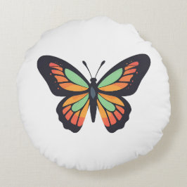 Almofada Redonda Anel de Flores e Travesseiro de Design de Borbolet