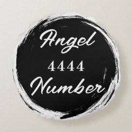 Almofada Redonda Angel Number "4444" frente e verso
