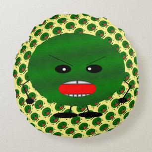 Almofada Redonda Angry Watermelon por Kenneth Yoncich