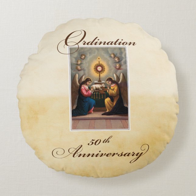 Almofada Redonda Ângulos do aniversário da 50ª Portaria em Altar (Frente)