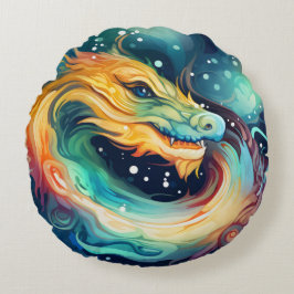 Almofada Redonda Animal dos Sonhos Dragão Fantasia 3