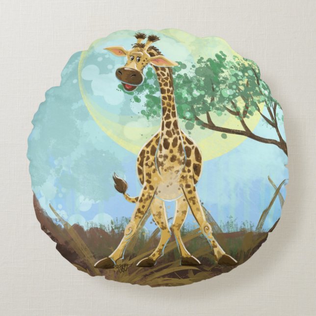 Almofada Redonda Animal Parade Giraffe (Frente)