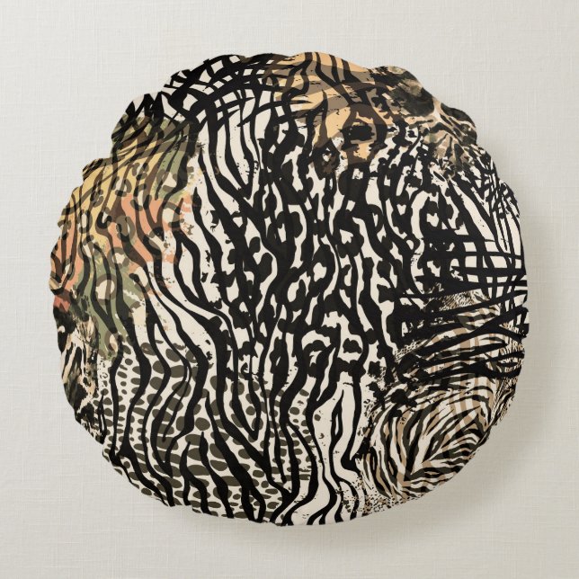 Almofada Redonda Animal print modern Luxury pillow (Frente)