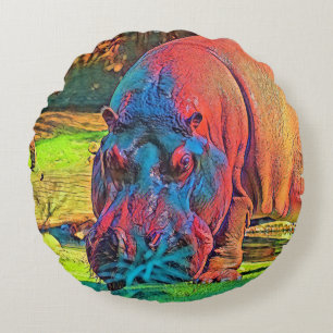 Almofada Redonda AnimalColor_Hippo_004