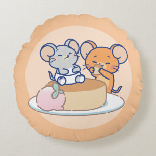 Almofada Redonda Anime Tuffy e Jerry Cheesecake