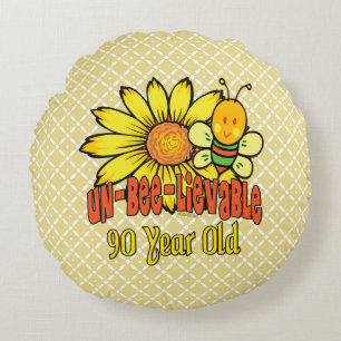 Almofada Redonda aniversário do 90 - inacreditável em 90 anos velho