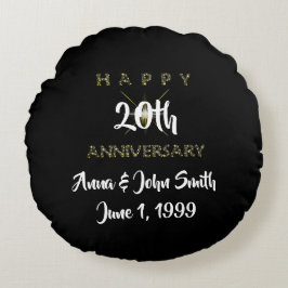 Almofada Redonda Aniversário Feliz Estrelado Personalizável