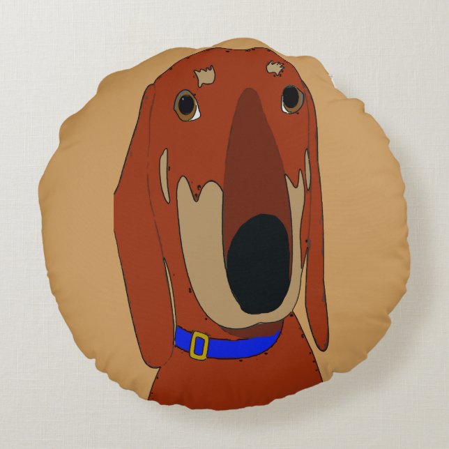 Almofada Redonda Antigo Dachshund (Verso)