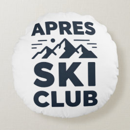 Almofada Redonda Apres Ski Club Logotipo da Montanha - Inverno Masc