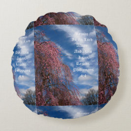 Almofada Redonda April Sky com Philippians 4:4