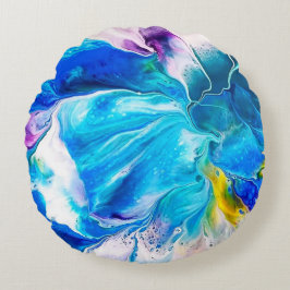 Almofada Redonda Aqua and White Round Cushion