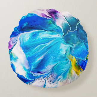 Almofada Redonda Aqua and White Round Cushion