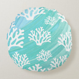 Almofada Redonda Aqua Ocean Coral Sealife