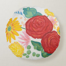 Aquarela Natureza Rosa vermelha Amarelo Margarida