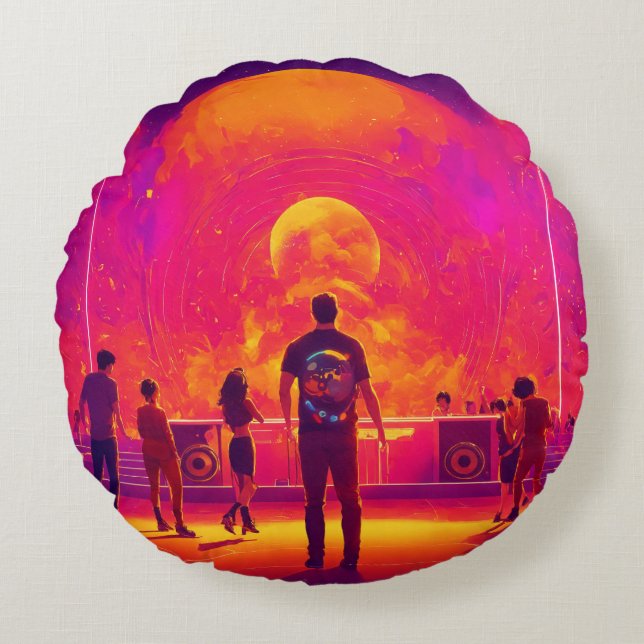 Almofada Redonda Aqui estão algumas ideias criativas para uma coleç (Frente)