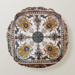Almofada Redonda arabesque marble texture abstract vintage backgrou