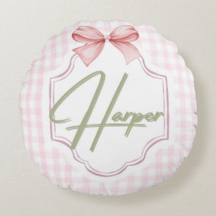 Almofada Redonda Arco de Harper Baby Girl Personalizado