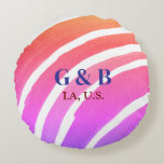 Almofada Redonda Arco-íris amarelo rosa adicionar nome do casal loc<br><div class="desc">design</div>
