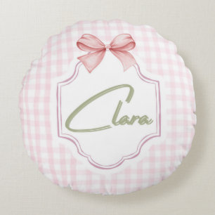 Almofada Redonda Arco Personalizado de Nursery Clara Baby Girl &Gin