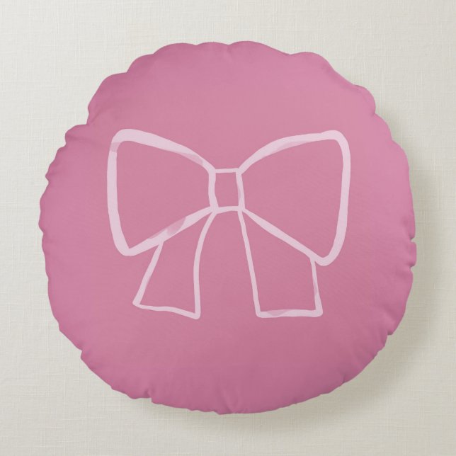 Almofada Redonda Arco rosa minimalista (Frente)