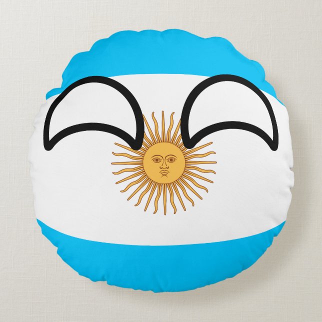 Almofada Redonda Argentina Geeky de tensão engraçada Countryball (Frente)