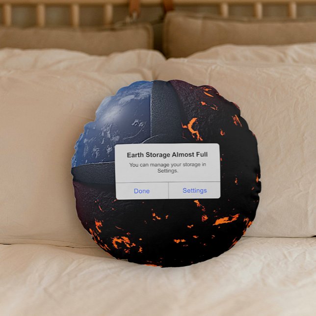 Almofada Redonda Armazenamento na Terra Quase Cheio (Criador carregado)