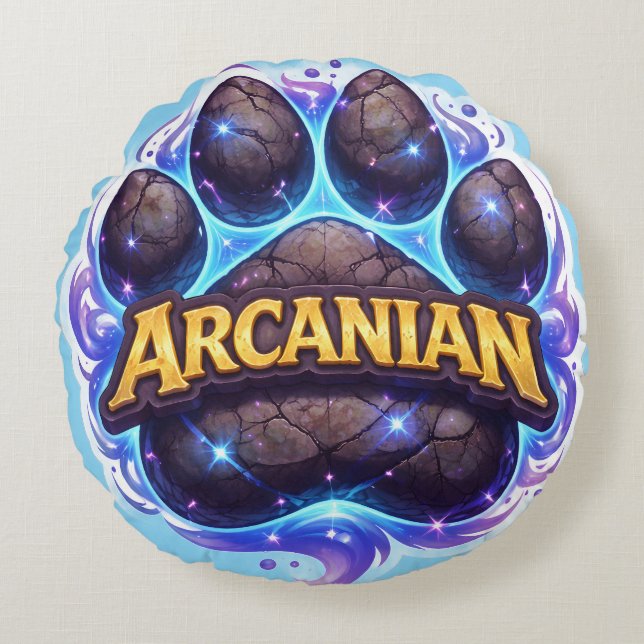 Almofada Redonda Armenian Mystic paw print round throw pillow (Frente)
