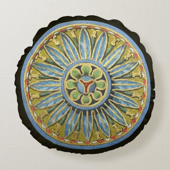 Almofada Redonda Arquitetura Antiquada N. º 2 (Frente)