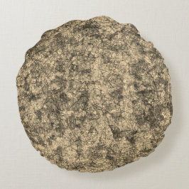 Almofada Redonda Arranhe arranhões em um khaki ligeiramente visto