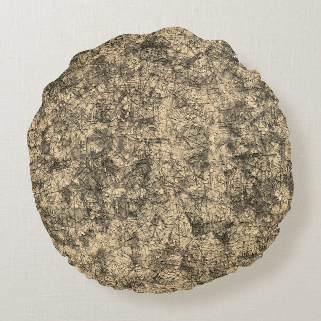 Almofada Redonda Arranhe arranhões em um khaki ligeiramente visto (Verso)