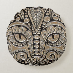 Almofada Redonda Art deco gold e black Egypt style cat