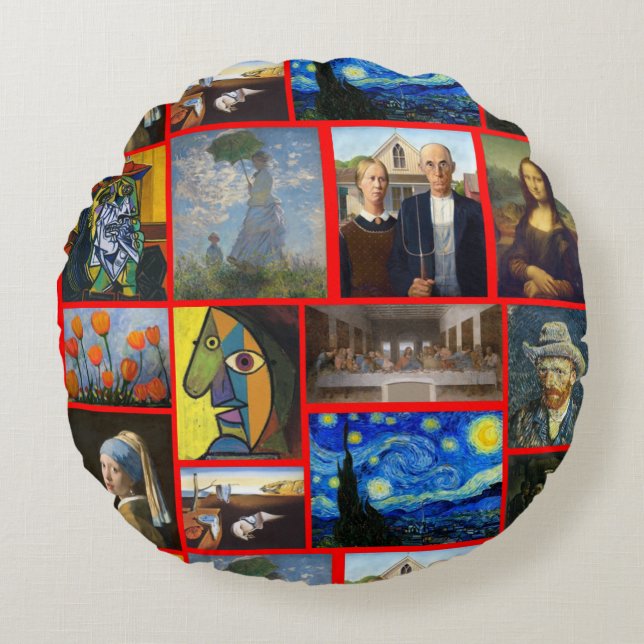 Almofada Redonda Art Masterpieces, Red (Frente)