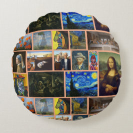 Almofada Redonda Art Masterpieces, Tan