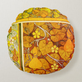 Almofada Redonda Art nouveau abaulação floral abaulamento elegante 