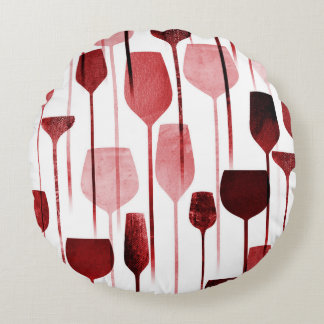 Almofada Redonda Arte de colagem: padrões de bebidas em festas.